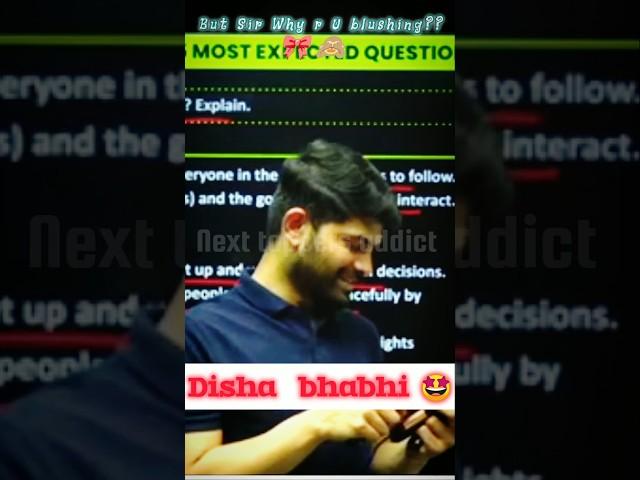 Disha Bhabhi In Live Class  | digraj singh rajput sir emotional | next toppers addict | #shorts