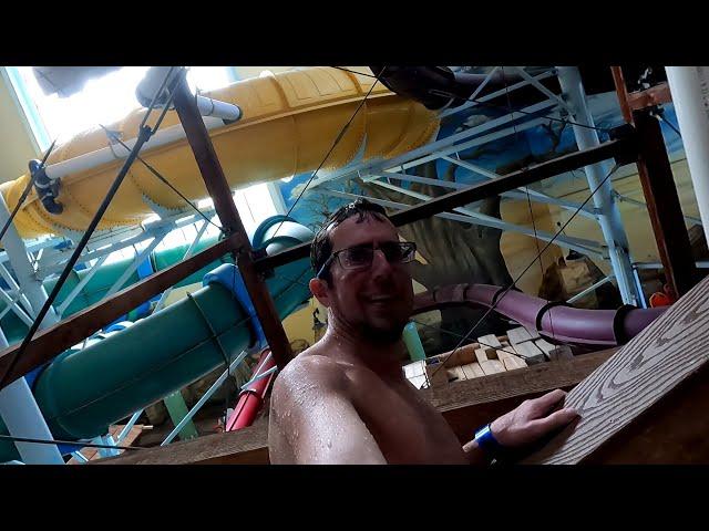 all the water slides at Kalahari Resort Sandusky indoor water park (January 2022)