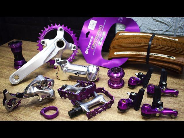 (ASMR Bike Restoration) PURPLE PARTS RETRO GRAVEL BIKE