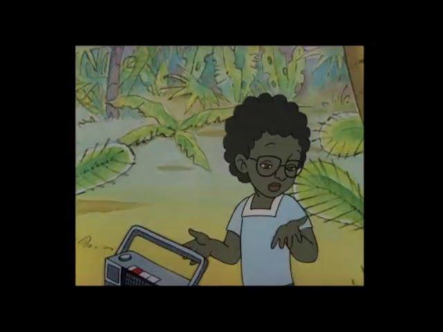 Clip of the soviet cartoon "Three on the island", racist moment