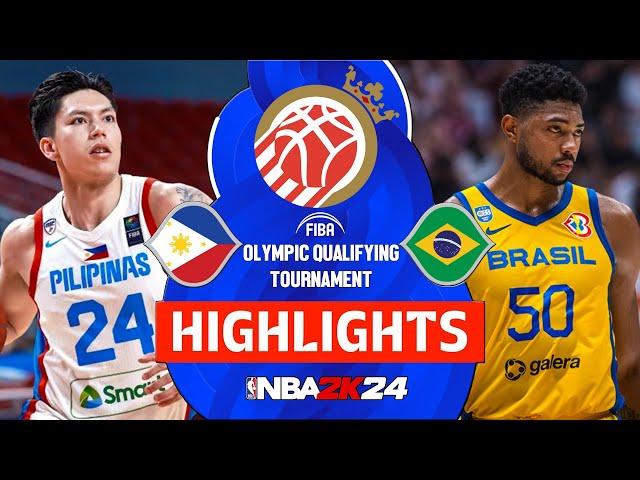 LIVE NOW! | Philippines vs Brazil | FIBA OQT Semi-Finals 2024 | NBA 2K