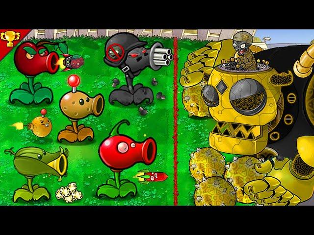 Plant vs Zombies : Family Peashooter vs Gold Zomboss - Who Will Win ?