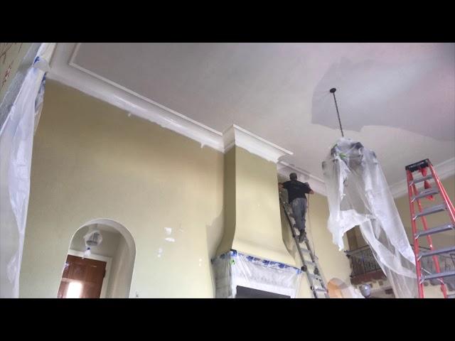 Spray painting crown molding