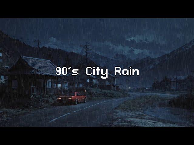 City Rain Ambience ️ 90's Lofi City  Beats To Chill / Relax