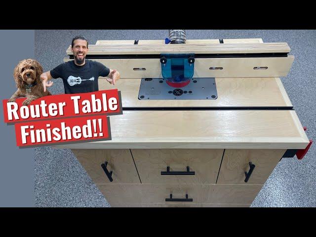 Router Table Build // Finishing the fence, top, dust collection