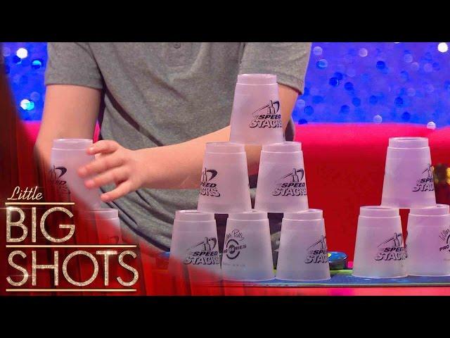 Speed stacker has hands that move like a hurricane | Little Big Shots