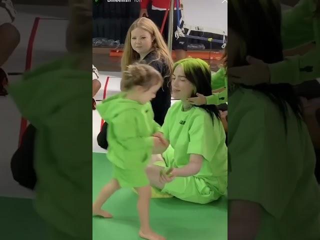 Billie Eilish playing with a little kid#shorts