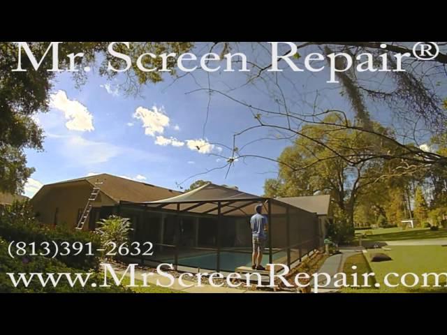 Rescreen Pool Enclosure w/ Screw Replacement  (TimeLapse) By: Mr. Screen Repair®