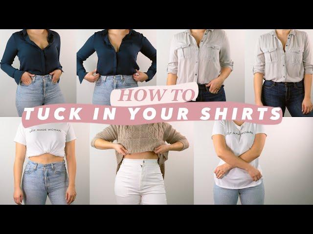 How to tuck in a shirt (T-shirt, chunky sweater, button down shirt) | Valentina Arjona