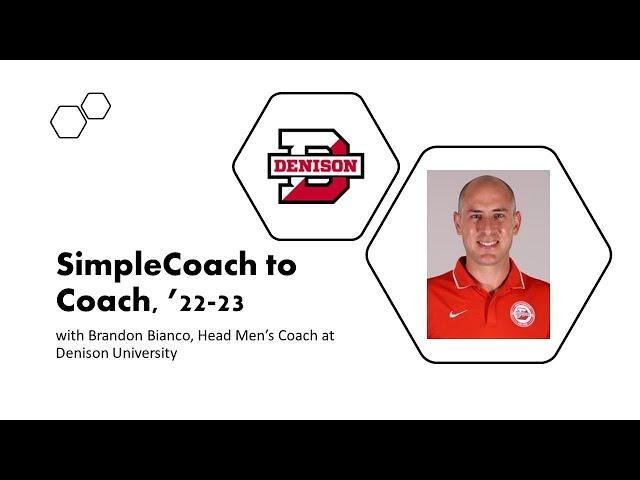 SimpleCoach to Coach with Brandon Bianco, Head Men's Coach of Denison University