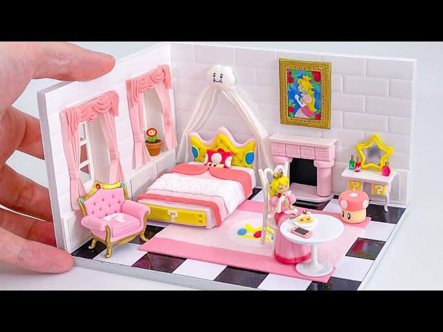 DIY Miniature Princess Peach's Room(Mario) - Polymer Clay Tutorial
