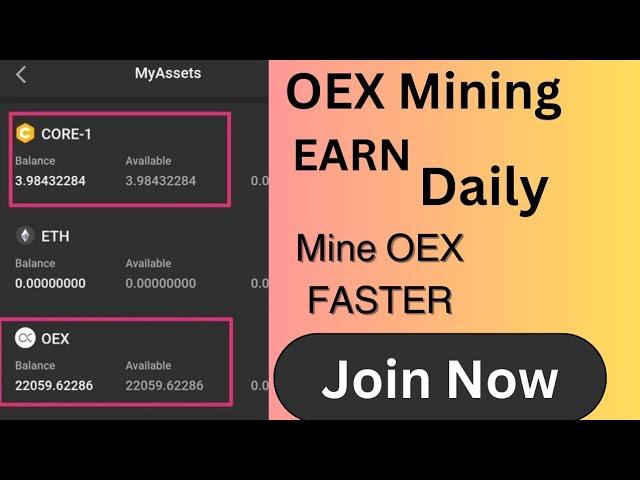 Mine #OEX / EARN $2000 FROM MINING/ Get free $Core coin with the satoshi app