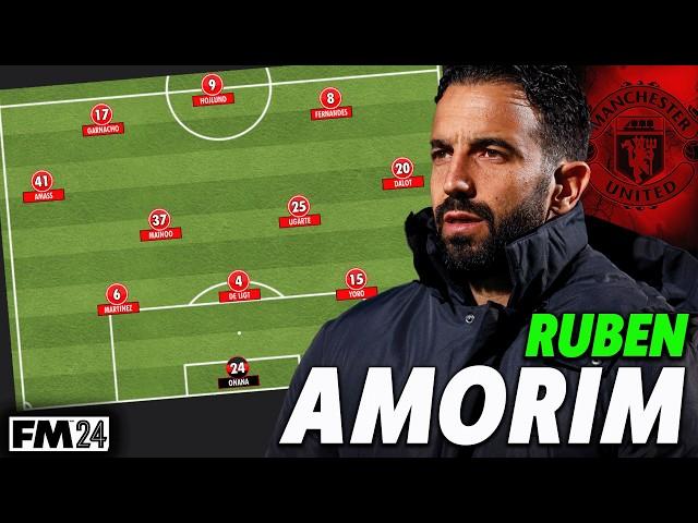 The New Manchester United manager Ruben Amorim & his 3-4-3 tactic in football manager