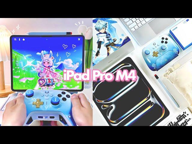 NEW M4 iPad Pro 13”aesthetic unboxingPencil Pro + New Magic Keyboard & AccessoriesGenshin Impact