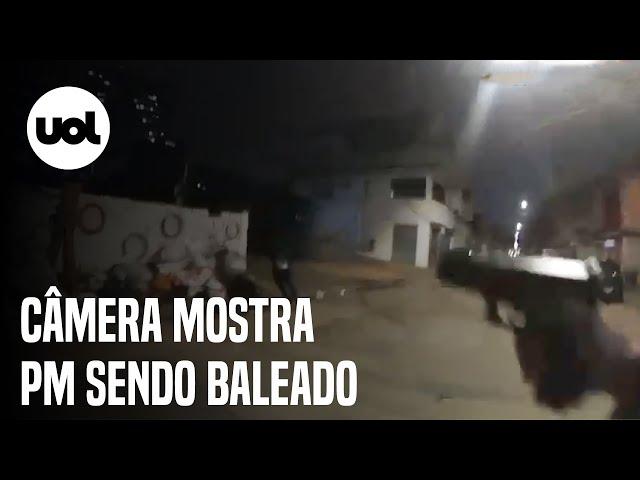 Câmera em farda mostra o momento em que policial militar foi baleado em SP; vídeo tem imagens fortes