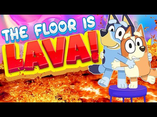 Bluey Floor Is Lava  | Bluey Just Dance | Brain Breaks for Kids | Danny Go Noodle