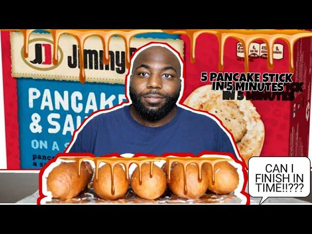 5 PANCAKE AND SAUSAGE ON A STICK FOOD CHALLENGE IN 5 MINUTES MUKBANG 먹방 EATING SHOW