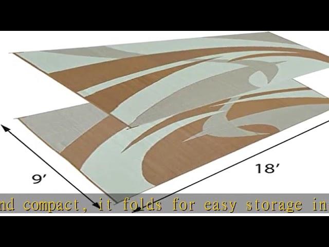 Stylish Camping - 159187 -Outdoor Patio/RV Camping Mat - Swirl (Brown/Beige, 9-Feet x 18-Feet)