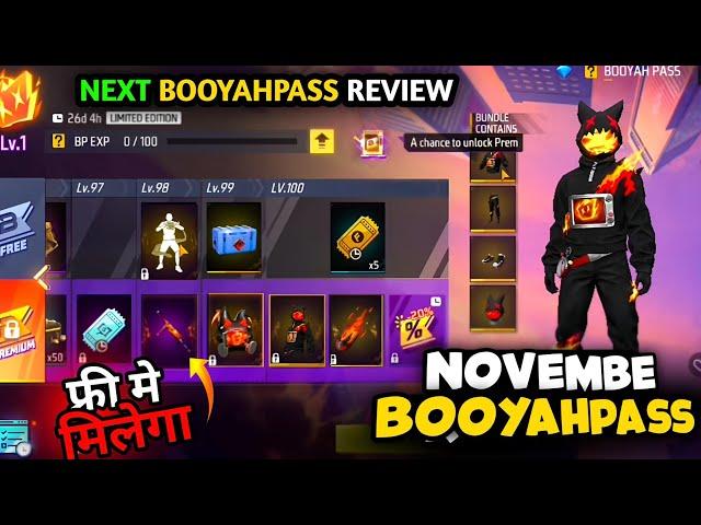 Next Booyahpass in Free fire || November Booyahpass free fire || Ff November Full review