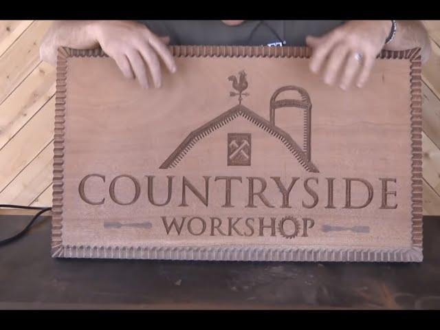 #386 Free Hand Carving Wood Sign in Mahogany For Countryside Workshop Part 2