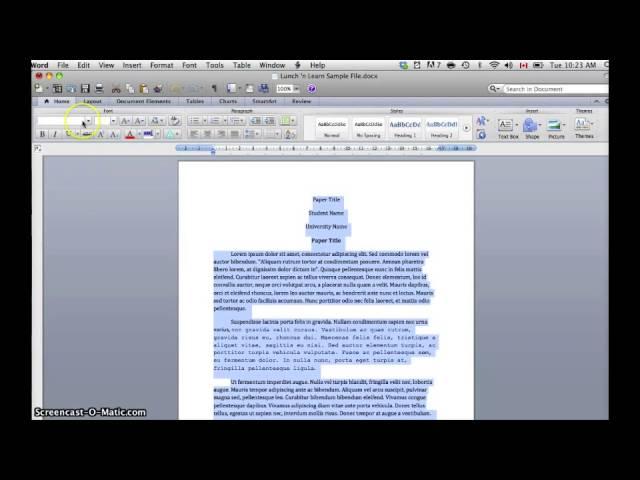 Changing Font in Entire Document in Word 2010 (Mac)