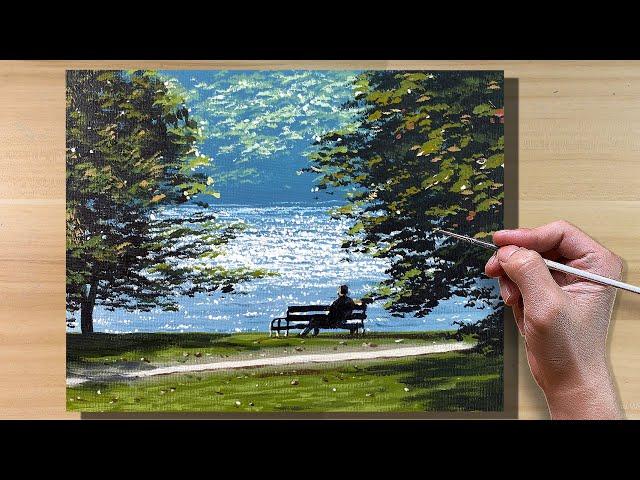 Acrylic Painting Nostalgia by the Lake / Time-lapse