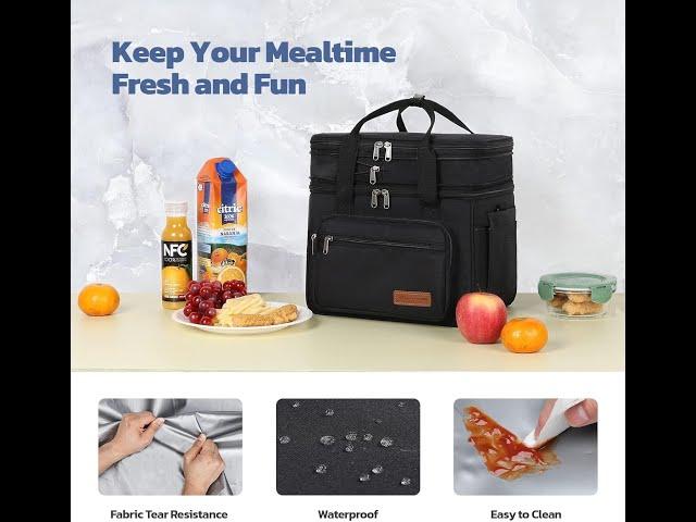 Maelstrom Lunch Bag Women Insulated Lunch Box For Men Women,Expandable Double Deck Lunch Cooler Bag