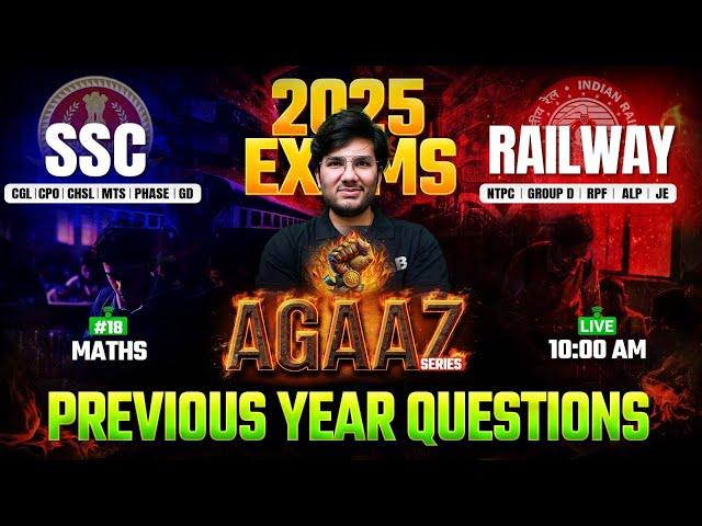 SSC & Railway Exams 2025 | Maths Classes by Utkarsh Sir | Previous year Questions