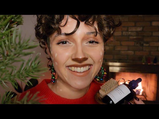 ASMR Reindeer Pampers you Before Christmas Eve  (cozy personal attention, layered sounds, massage)