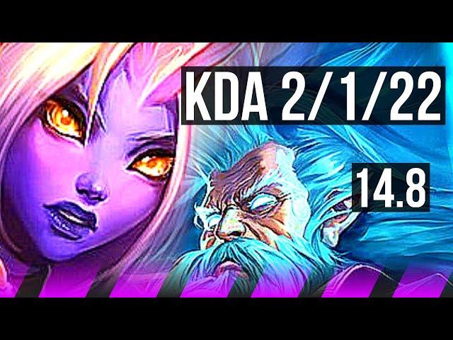 SORAKA & Zeri vs ZILEAN & Twitch (SUP) | 2/1/22, 500+ games | BR Master | 14.8