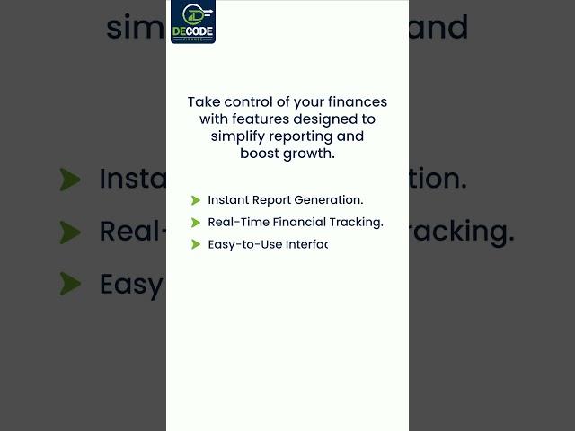 Decode Finance's Small Business Financial Reporting Software