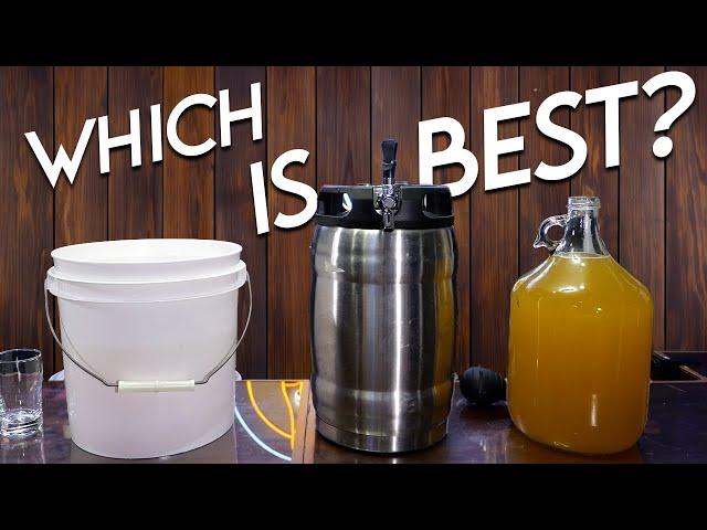 Fermentation Vessels vs Mead Test (Plastic, Glass and Steel)