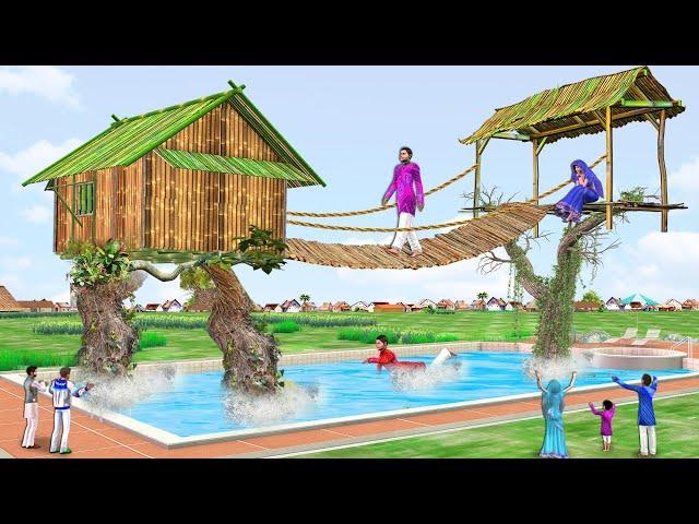 बाँस घर स्विमिंग पूल Primitive Bamboo House Swimming Pool Comedy Video हिंदी कहानिया Hindi Kahaniya