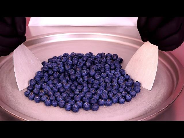 Why Blueberry Ice Cream Rolls Are BETTER Than Regular Ice Cream | Satisfying Food ASMR
