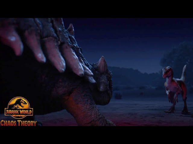 Ankylosaurus Bumpy Vs Atrociraptor Tiger| Jurassic World Chaos Theory Season 1 Clip!