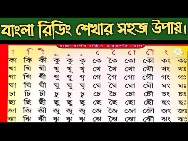 Learn Bengali #বাংলা সঠিক উচ্চারণ করার নিয়ম ব্যঞ্জনবর্ণের সহিত স্বরবর্ণের যোগ। বাংলা সঠিক উচ্চারন