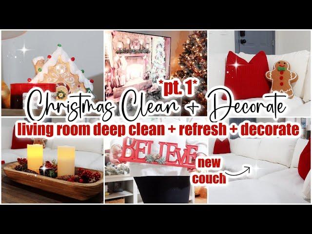 2024 CHRISTMAS CLEAN + DECORATE PART ONE // living room makeover with LINSY HOME