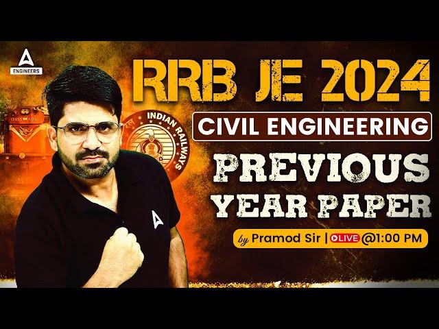 RRB JE 2024 | RRB JE Civil Engineering Previous Year Question Paper | By Pramod Sir