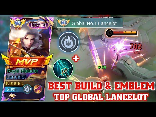 TOP GLOBAL LANCELOT BEST BUILD AND EMBLEM 2024! 21 KILL 0 DEATH IN SOLO RANKED - MOBILE LEGENDS