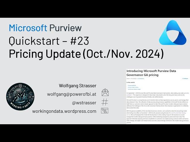Microsoft Purview Quickstart #23  - Must-Know Things about the new Purview Data Governance Pricing