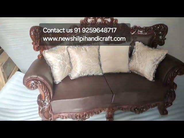 Wooden Handcarved Sofa Couch Lounge Diwan Royal Antique Premium #Furniture #diwali #diwalidecoration