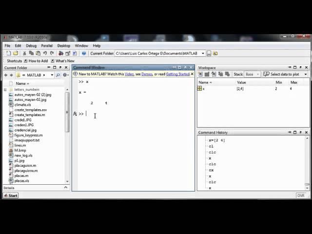 tutorial matlab 1  español introduccion operaciones basicas ORTEGA