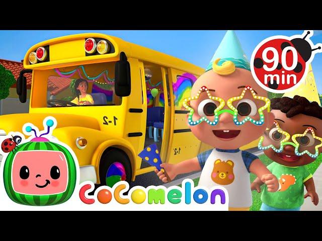 Wheels on the Party Bus! Hapy Birthday JJ  | CoComelon | Nursery Rhymes for Babies