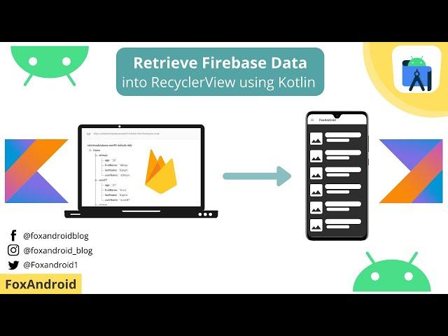Firebase Data to RecyclerView using Kotlin | Retrieve Firebase data into RecyclerView | Kotlin |