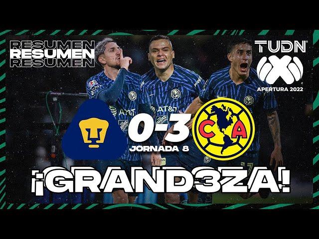 Resumen y goles | Pumas 0-3 América | Liga Mx Apertura 22 -J8 | TUDN