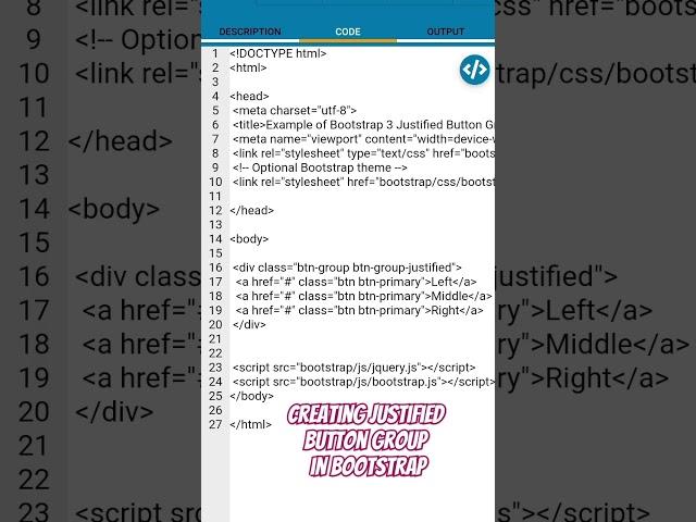 Creating justified button group in Bootstrap @ctutorialbynaziasohail