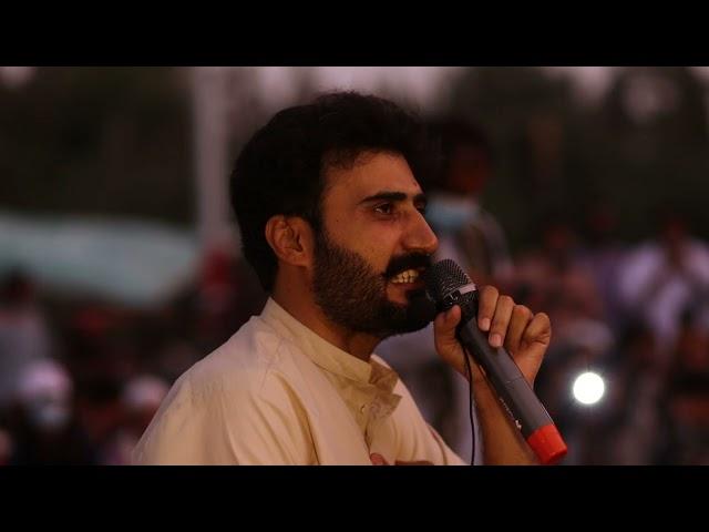 Bebagr Baloch delivered a speech at the sit-in camp in front of Balochistan University.