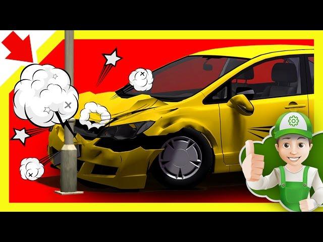 Cartoon about cars.  Handy Andy in Accident   Little Smart Kids