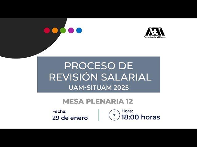 Mesa Plenaria 12. Revisión salarial UAM-SITUAM 2025