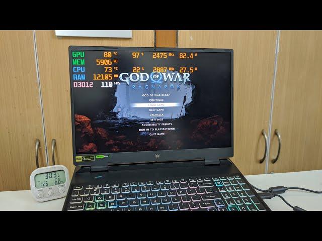 God of War Ragnarok Test in 32gb Ram - Acer Predator Helios Neo 16 